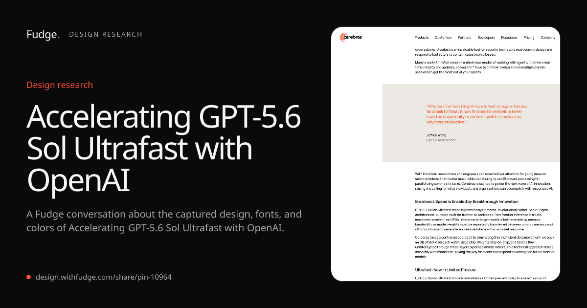 Design Inspiration from www.cerebras.ai/blog/accelerating-gpt-5-6-sol-ultrafast-with-openai