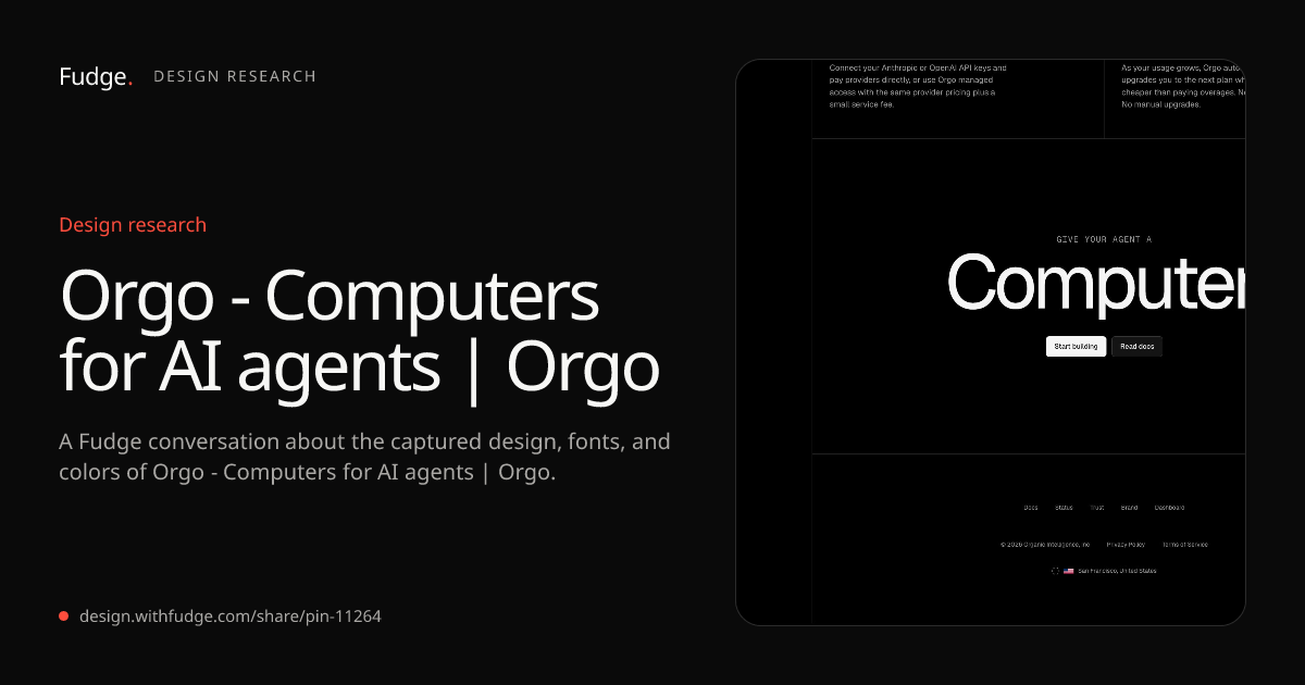 Design Inspiration from www.orgo.ai/