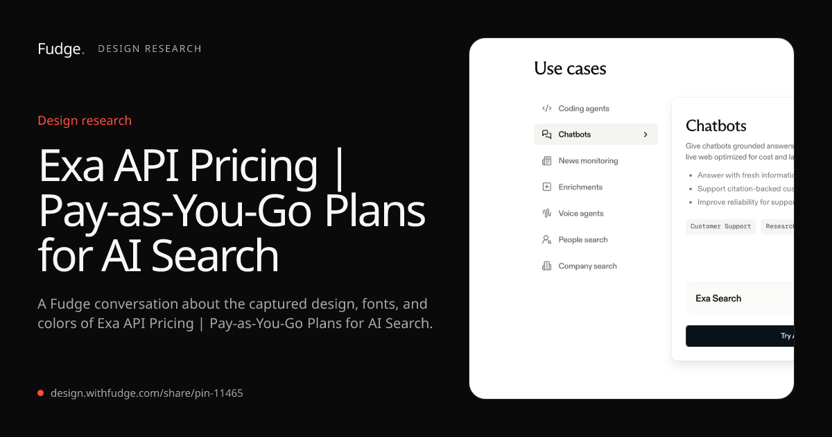 Design Inspiration from exa.ai/pricing