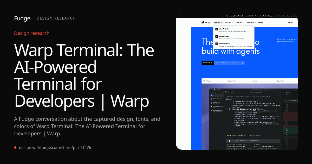 Design Inspiration from www.warp.dev/terminal