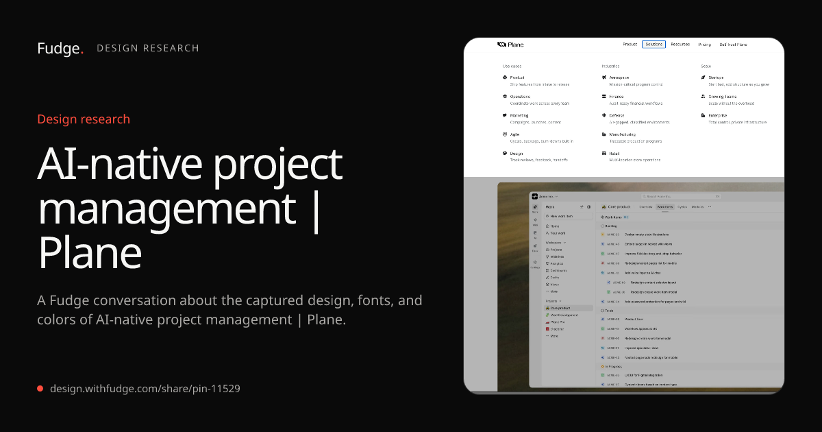Design Inspiration from plane.so/